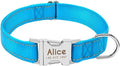 Personalized Dog Collar Durable Nylon Reflective Collar Custom Pet Dogs Collars for Small Medium Large Dogs Blue M