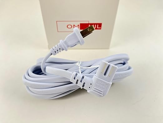 OMNIHIL [UL Listed] Extra Long White 10FT L-Shaped C7 Power Cord Replacement for Healthy Pet Simply Feed Dog and Cat Automatic Feeder Power Supply