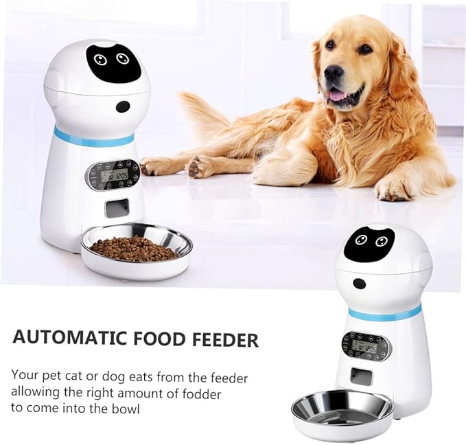1set Feeder with Capacity Automatic Meal Timer and for Cats and Dogs USB Powered Intelligent Food Dispenser