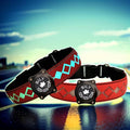 Personalized Flashing Night Dog Collar with Waterproof airtag Holder for Black Dog Night Walking (RED, L(15.7-19.7"))