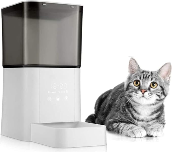 Automatic Cat Feeder,6.5L Dog and Cat Food Dispenser for Small & Medium Pets,Smartfeeder, Portion Control, Programmable Timer,Touch Screen Up to 1-5 Meals A Day