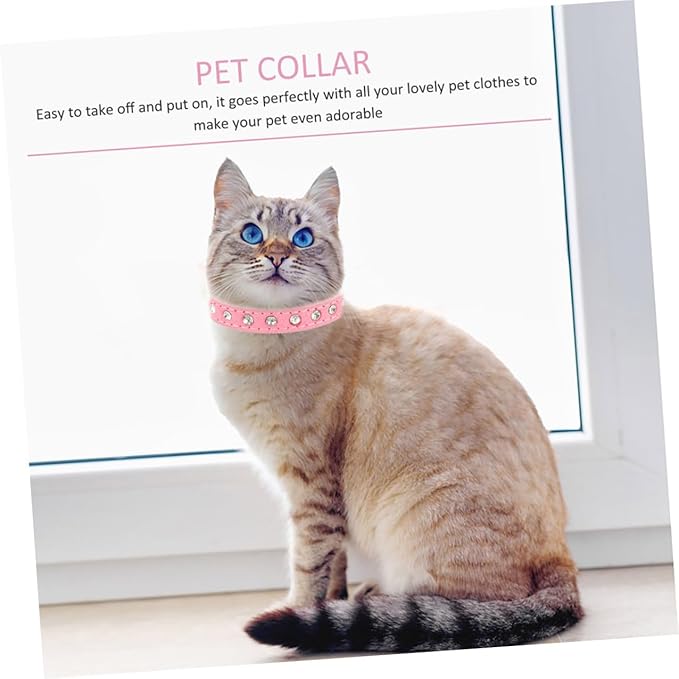 Adjustable Rhinestone Dog Collar for Small Dogs, Pu Leather Puppy Collar with Floral Design, 37x1.5cm Comfortable Pet Necklace for Daily Use