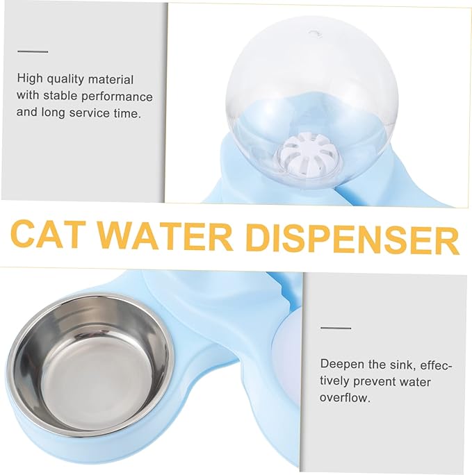 Happyyami Automatic Cat Bowl Dispenser Food Bowls Large Capacity Water Bottle Pet Water Feeder