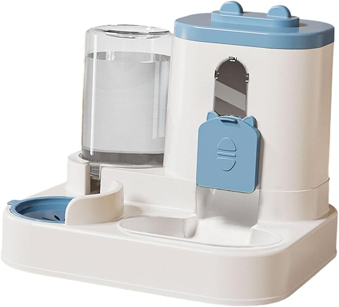 Automatic Pet Feeder and Waterer Dog Feeder 2 in 1 Anti Slip Large Capacity Feeding Station for Cats and Small Dogs Indoor, Blue