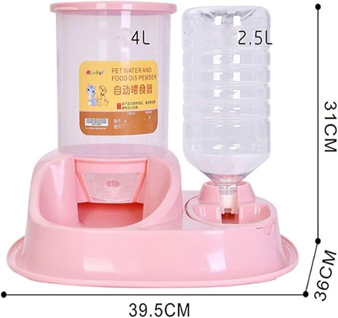 New 4L Large Capacity Dualuse Automatic Unplugged Gravity Pet Food Feeder And Water Dispensers Dog Food Bowl Cat Drinking For Supplies Pets Pet water dispenser (Blue)