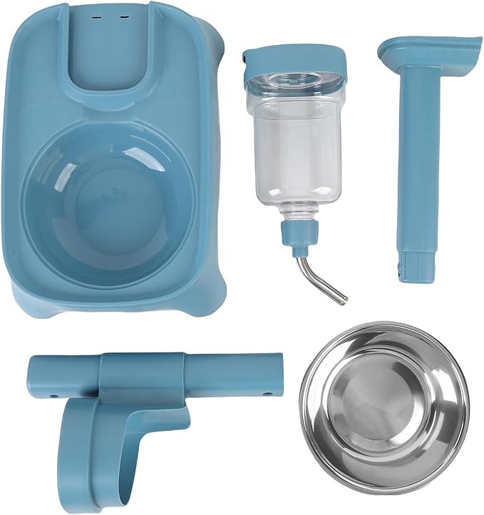 500ml Dog Standing Water Dispenser, Adjustable Height Stainless Steel Bowl, Automatic Feeder for Cat Dog, Enhances Home Decor, Prioritizes Pet Safety, Encourages Hydration (Lake