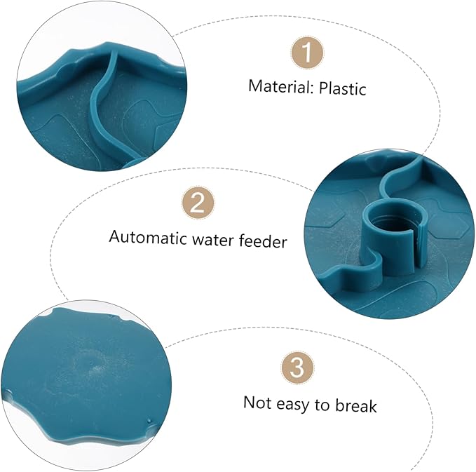 Happyyami Automatic Water Feeder for Dogs Cats Reptile Tank Pet Fountain 2-in-1 Water Dish Food Plate