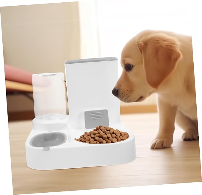 Pet Feeder Automatic Water Food Dispenser for Cats Dogs Skid-Resistant Bowl Construction