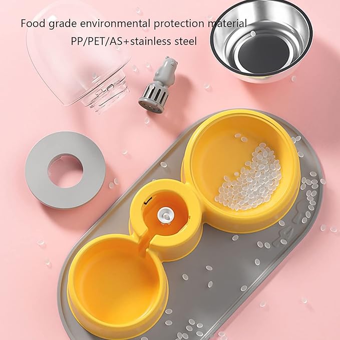 Dog Bowl Raised Cats Food Bowls with Detachable Stand 2 in 1 Pet Automatic Feeder with Water Fountain Green/Gray/Blue Food Water Dispenser Set