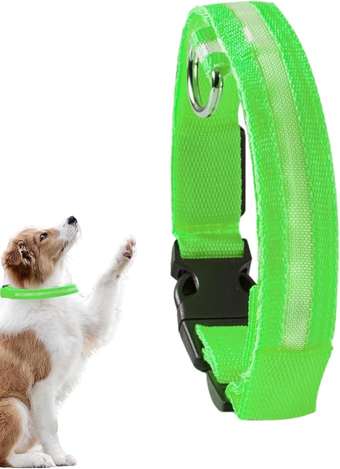 Lighted Dog Collars - Puppy Led Training Collar with Nighttime Visibility, 3 Lighting Modes, Water-Resistant Rechargeable Pet Collar, 600mah Battery, Customizable Dog Illuminated Collar for Dogs