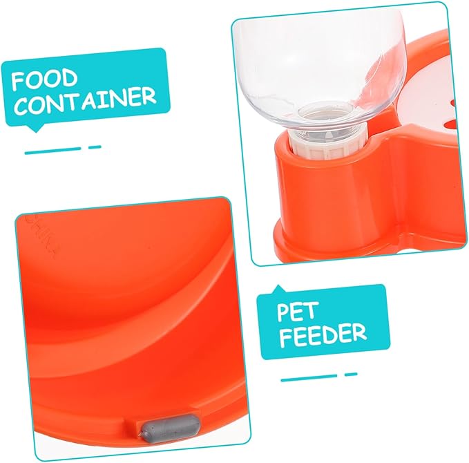 TOYANDONA Tip Automatic Cat Water Dispenser and Food Bowl Set Dual Bowl PET Feeder Spill-Proof Design Plastic for Cats and Dogs