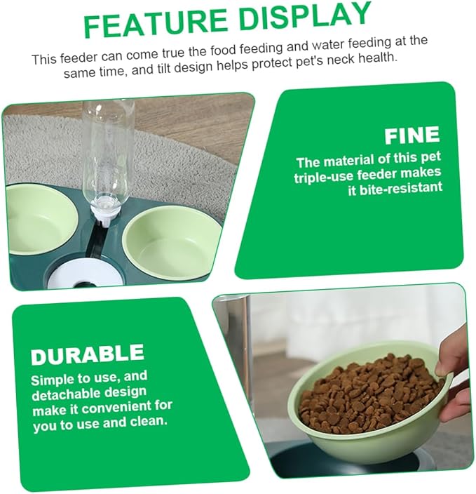POPETPOP Pet Food Dispenser Detachable Water Bowl Automatic Feeder for Cats and Dogs Cloud-Shaped Design Convenient Dual Food and Water
