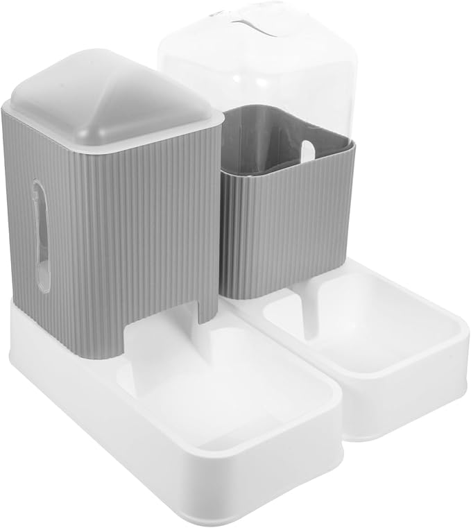 BESPORTBLE Automatic PET Feeder and Water Dispenser Set for Cats and Dogs 2-Piece Cat Bowl Set Waterproof Design Adjustable Feeding Schedule Material