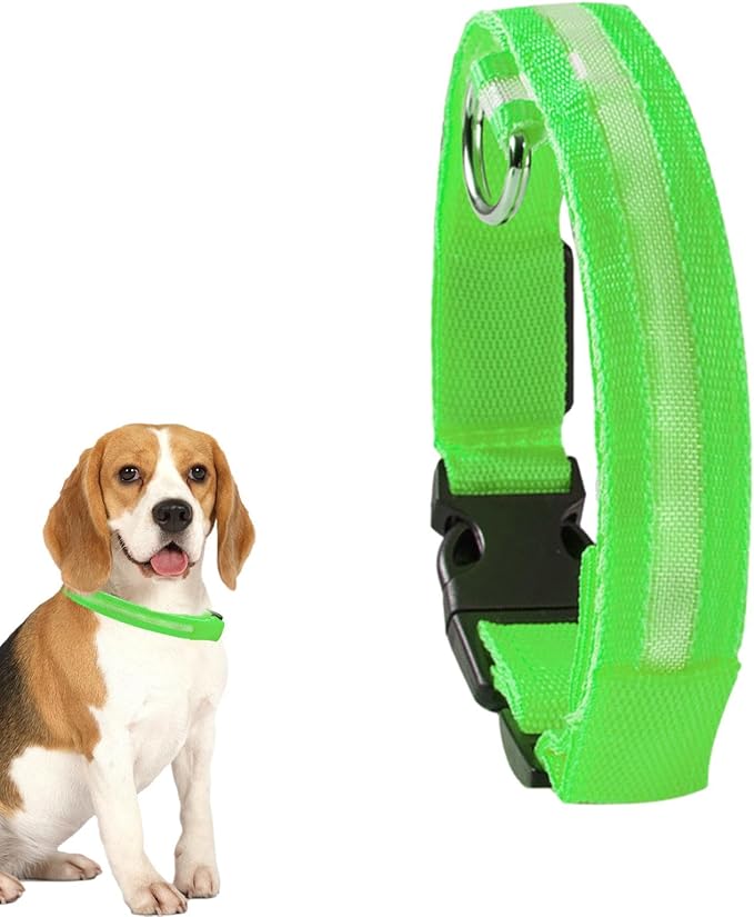 Lighted Dog Collars - Puppy Led Training Collar with Nighttime Visibility, 3 Lighting Modes, Water-Resistant Rechargeable Pet Collar, 600mah Battery, Customizable Dog Illuminated Collar for Dogs