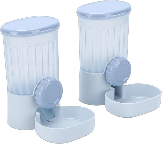 Hanging Pet Feeder and Water Dispenser, Automatic Cage Mounted Food Waterer Set with Detachable Design for Large Cats Dogs