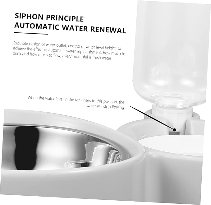 Automatic Pet Feeder Bowl Dual Use Water Dispenser and Food Bowl for Dogs and Cats Easy to Design Leak Water Tank Convenient Feeding