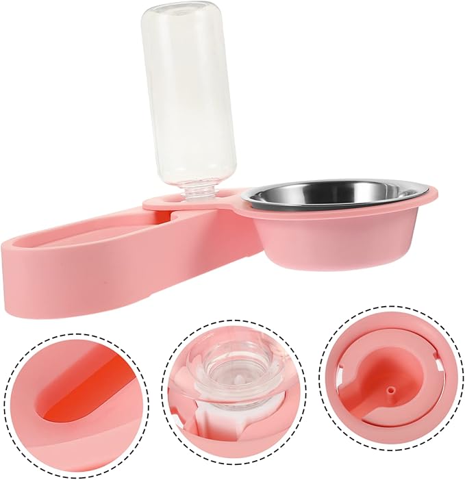 Kisangel Automatic Pet Water Dispenser with Dual Bowls Rotatable Corner Folding Feeder for Cats and Dogs Fresh Water Supply