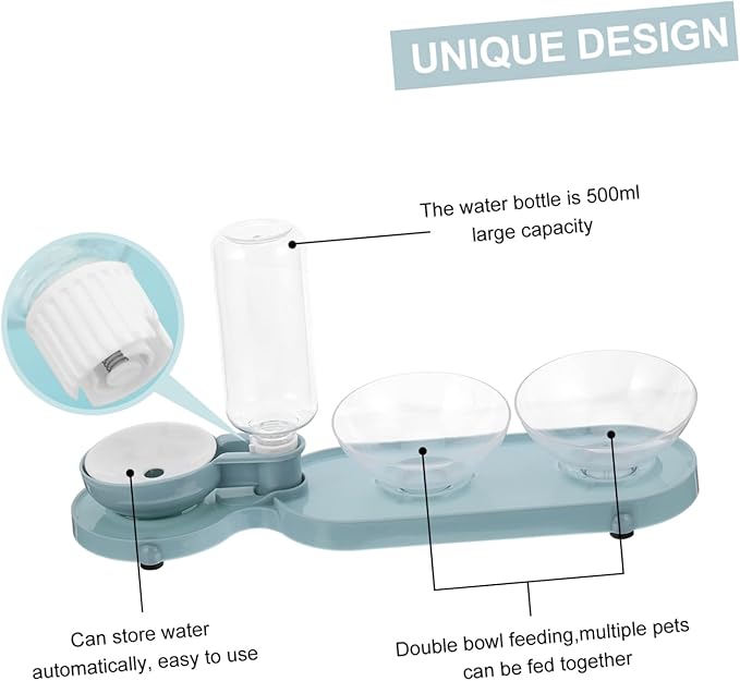 Housoutil Automatic Pet Water Dispenser Tilt Bowls Cat Feeder for Cats and Dogs Convenient and Easy to Water Feeding