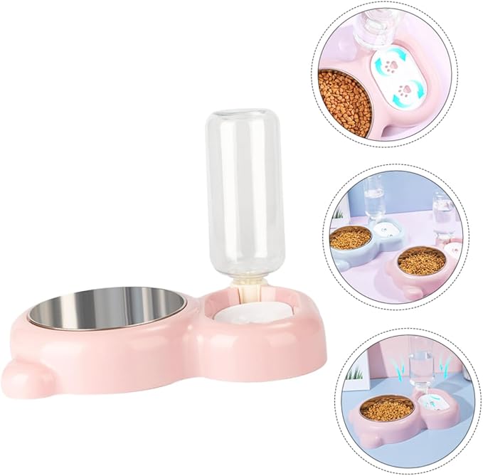 KESYOO Pet Feeder Bowl Dual Feeding and Drinking Bowl for Cats and Dogs Automatic Water Dispenser Durable Easy to pet Supplies