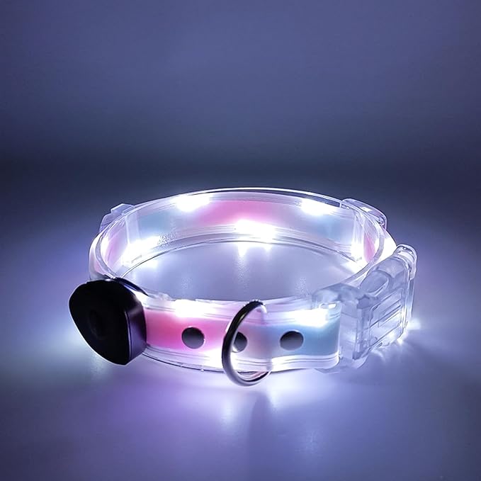 Light Up LED Dog Collar - Rechargeable Pet Necklace Accessory, Adjustable Luminous Collar,PVC Rubber Coated LED Dog Collarr Specification | Lighted Outdoor Protectionfor Small,Medium and Large Breeds