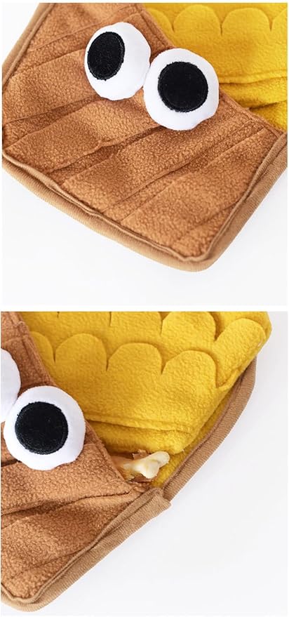 Interactive Pet Snuffle Mat with Crinkle Paper and BB Sound – Food-Shaped Nose Work Mat for Cats, Dogs, and Small Pets, Anti-Slip Base, Puzzle Feeding Toy (Egg)