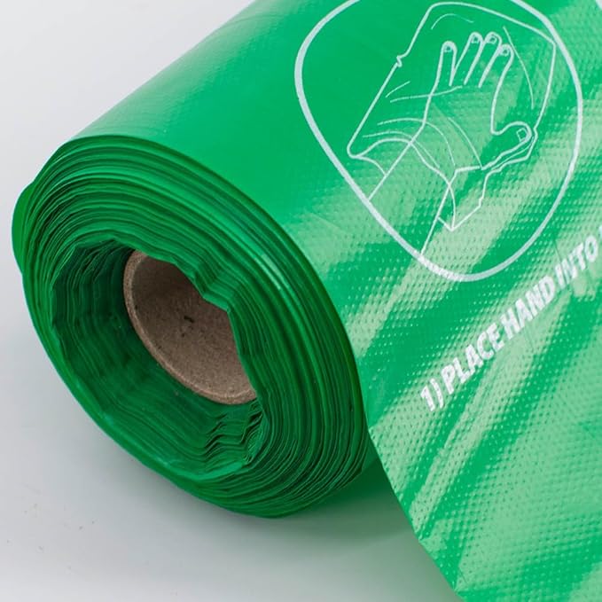 Dog Waste Depot® Depot Doggies™ - Green - Unscented - 65% (PCR) Post Consumer Recycled Dog Waste Roll Bags - 50% thicker than competitor, fits the House dispenser (10 Rolls = 2000 bags)