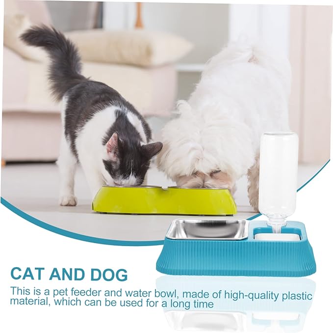 Automatic Pet Water Feeder Detachable Dog Bowl with Skid-Resistant Base Dual Food and Water Dispenser for Cats and Dogs Busy Pet Owners