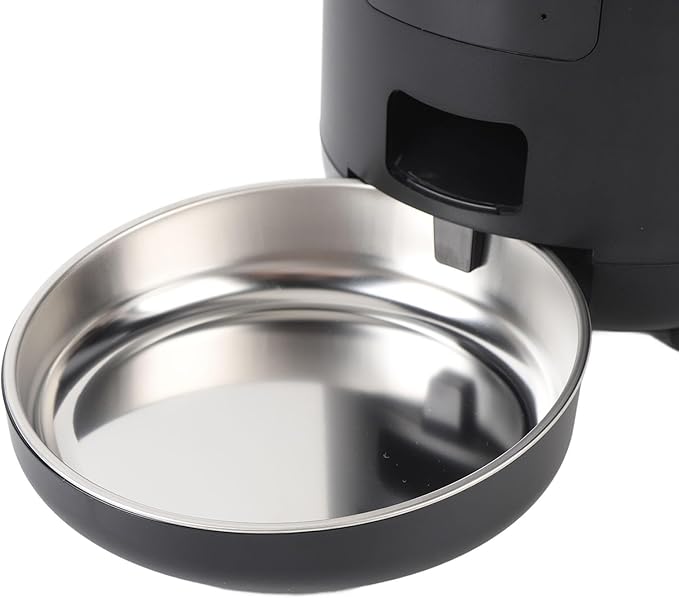 Automatic Cat Feeder, 4L Timed Automatic Pet Feeder for Cats and Dogs with Dry Food Dispenser, USB Rechargeable, APP Smart Alert (Black)