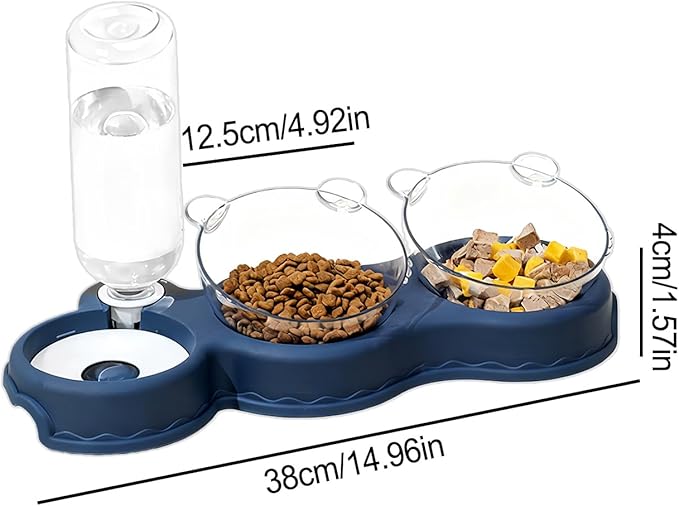 Automatic Pet Feeder, Cat Water Food Set for Small Medium Large Pets, Durable Pp+pc Material with Easy Refill Water Bottle and Bowl Design, Perfect for Indoor Daily Feeding Vacation or Night Use