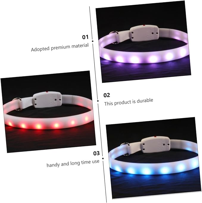 USB Charging LED Dog Collar Pet Collar with Comfortable Material for Dogs Durable Design for Various Weather Conditions