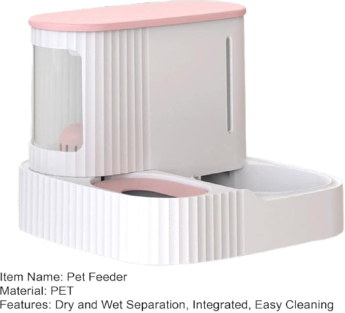 Dog Food Feeder Detachable Feed Lightweight Pet Dog Cat Food Water Container Feeding Double Bowl Daily Life Pink