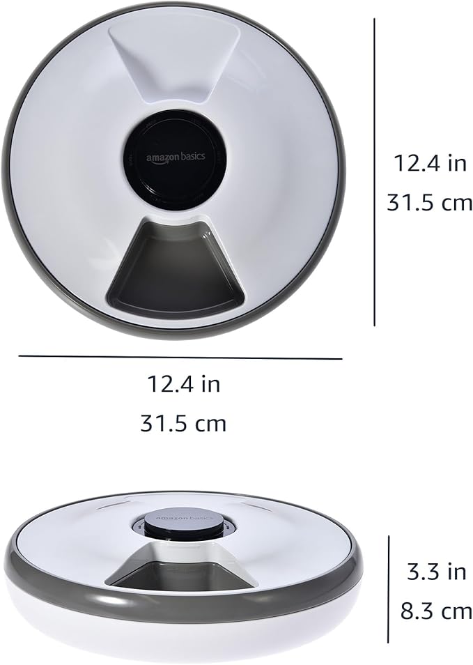 Amazon Basics Automatic Pet Feeder with Cooling Pack, 31.5 x 31.5 x 8.3cm, White