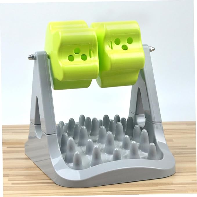 Automatic Rotating Dog Food Dispenser with -Slip Base Choking Prevention Pet Feeder for Convenient Feeding and Training Gray Dog Breeds
