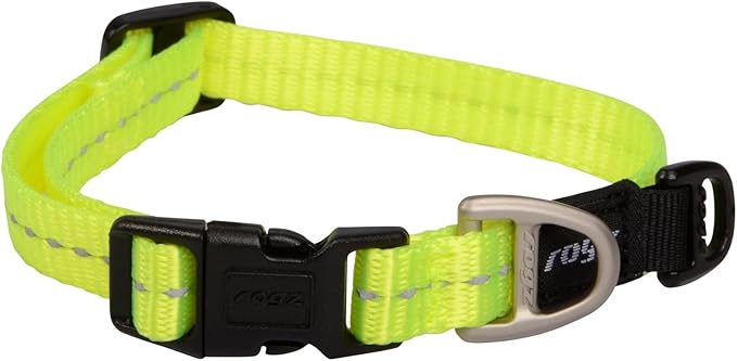 Reflective Dog Collar for Small Dogs, Adjustable from 8-13 inches, Yellow