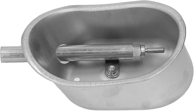Automatic Animal Water Bowl, Stainless Steel Livestock Water Feeder Trough for Pig Goat Sheep Dog Cattle, Hydration Ensured at All Times, Medication (Small Elliptical, Size: