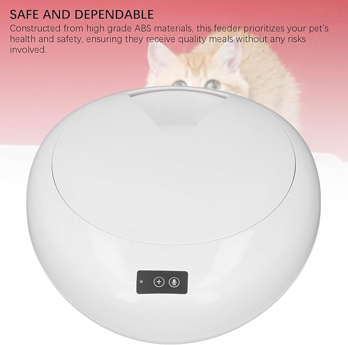 Automatic Pet Feeder, Practical Wet Food Automatic Smart Cat Feeder Automatic Large Capacity 6 Meal Timed Dog Wet Food Dispenser for Home (White)