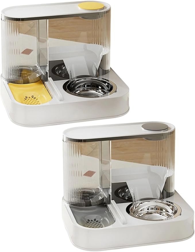 Elevated Pet Feeders with Removable Stainless Steel Bowl and Automatic Water Dispenser Cat Dogs