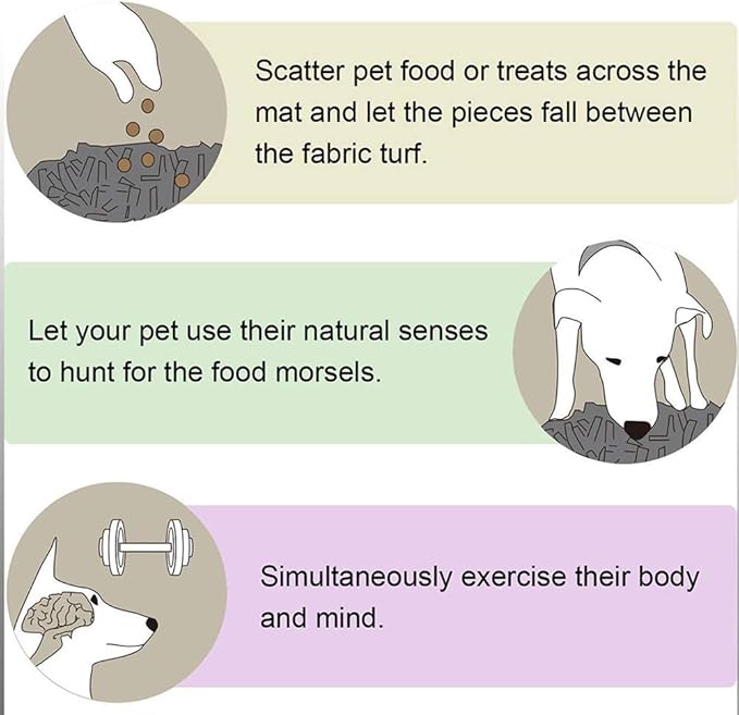 Pet Snuffle Mat Dog Feeding Mat,Bite-Resistant Dog Sniffing Pad, Nose Work Blanket Non Slip Pet Activity Mat,Dog Training Pad Non-Slip Woven Encourages Natural Foraging Skills 13.8" X 13.8"