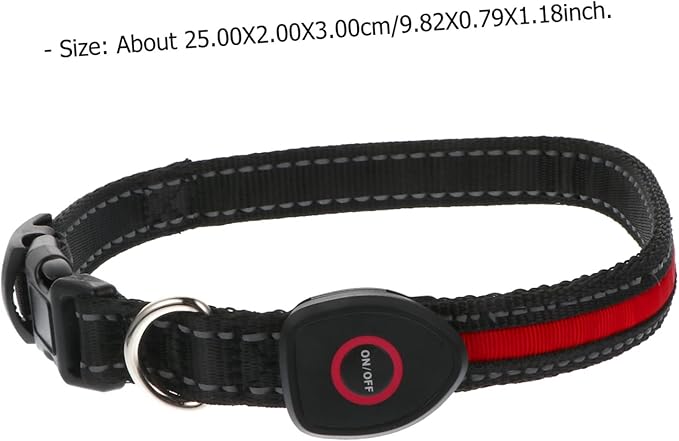 Rechargeable USB Glowing Dog Collar Flashing LED Lights 50CM for Nighttime Visibility for Golden Retriever and Bichon Frise