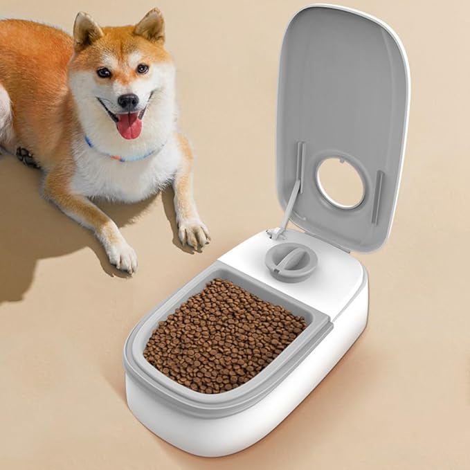 Pet Automatic Timing Feeder Detachable Auto Dog Dry Food Dispenser Food Feeder Timed for Cats Dogs, Pink