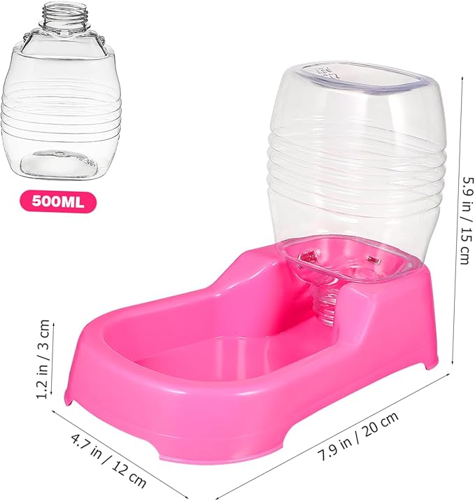 ERINGOGO Pink Dog Water Feeder Bowl Smooth Surface Non Spill Design Automatic Pet Drinking Tool for Puppies and Dogs at Home Pet Shops
