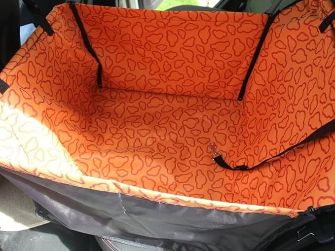 Vedem Dog Booster Car Seat Pet Back Seat Cover for Small Dogs (Cloud-Orange)