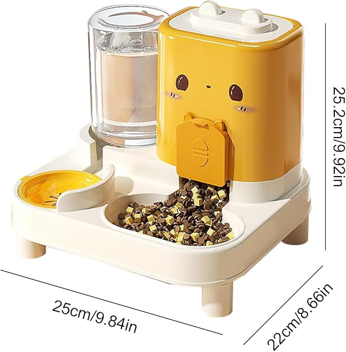 2 in 1 Dog Food Dispenser - Automatic Feeder with Water Bowl, Function Food Storage | Detachable Waterer, Convenient Travel and Home Feeding Station, Portable Care Accessory for Dogs,