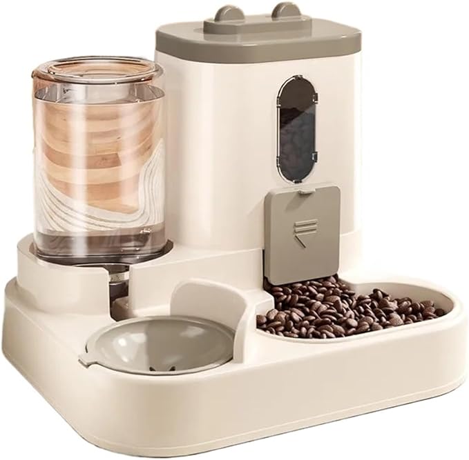 Automatic Dog Cat Feeder and Water Dispenser Gravity Food and Waterer Set with Pet Bowl Universal Products(Blue1)