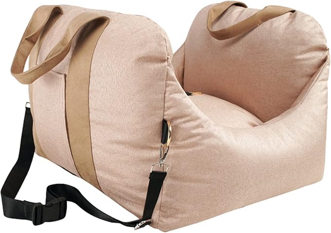 Dog Car Seat Pet Booster Seat for Small Dogs Under 22 lbs Fully Detachable and Washable for Travel Carrier Bed with Carrier Handles and Non-Slip Base