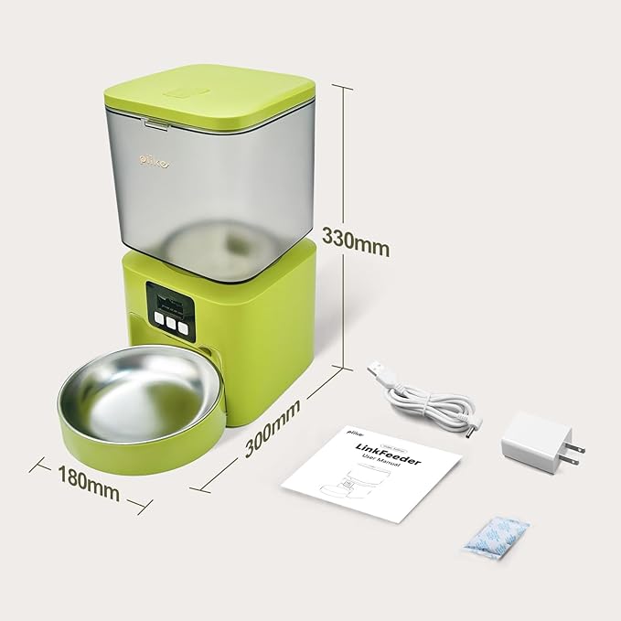 Plike Automatic Pet Feeder with Camera, WiFi Smart Pet Feeder with App Control (2.4G & 5G), 4L Capacity, 2-Way Audio & Night Vision, Anti-Clog Food Dispenser for Cats and Dogs