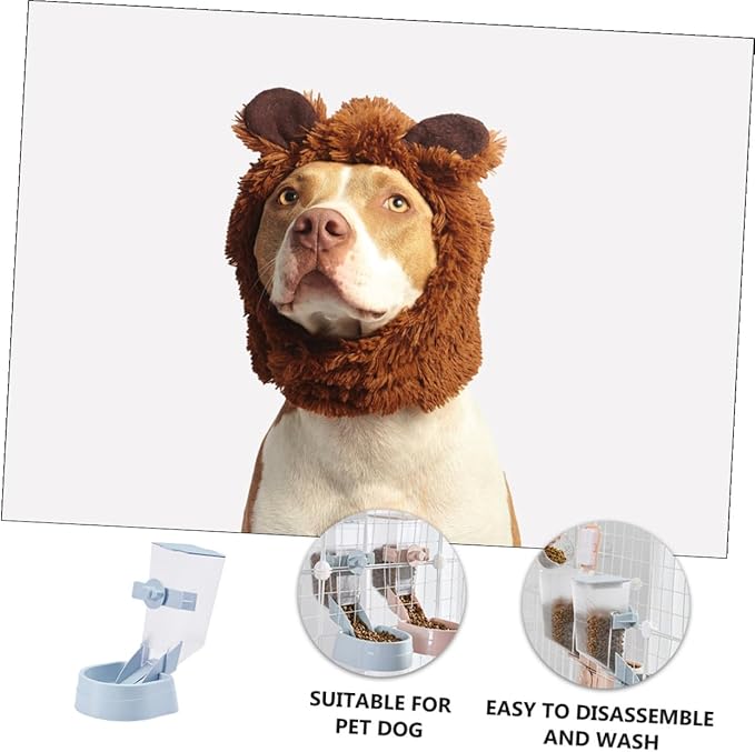 Automatic Dog Feeder Hanging Pet Bowl 2l Capacity Blue Pet Cage Food Dispenser for Puppies and Dogs