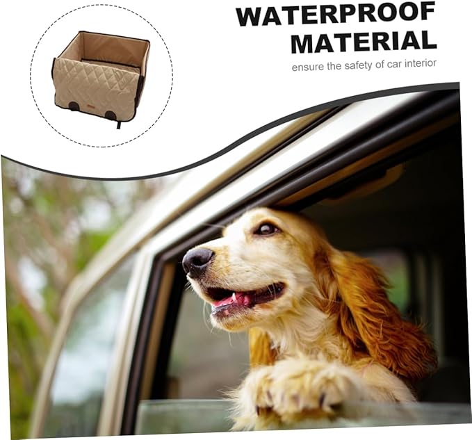 Angoily Dog Car Seat Cushion Pet Front Seat Mat for Car and Home Use Beige Color Easy to and Store
