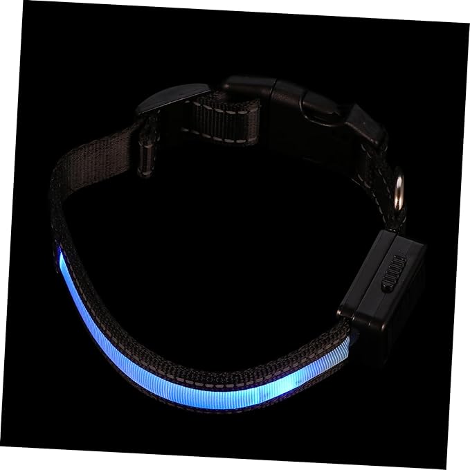 POPETPOP Unique Design Led Pet Collar USB Solar Rechargeable Glow Collar Night for Dogs Pet Accessories