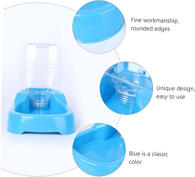 GALPADA Dog Water Feeder Creative Pet Drinking Tool Smooth Surface Design for Easy Use for Home and Pet Shops Blue Color Convenient Automatic Water Supply